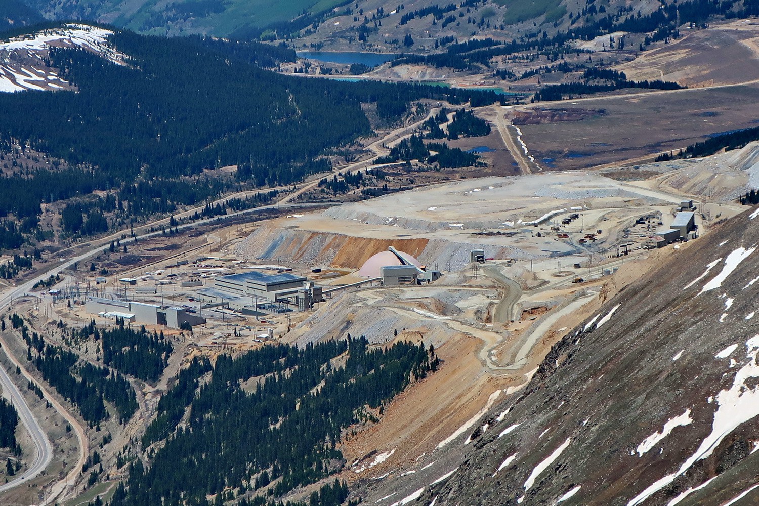 Climax Molydenum Mine close to Leadville seen from Mount Democrat